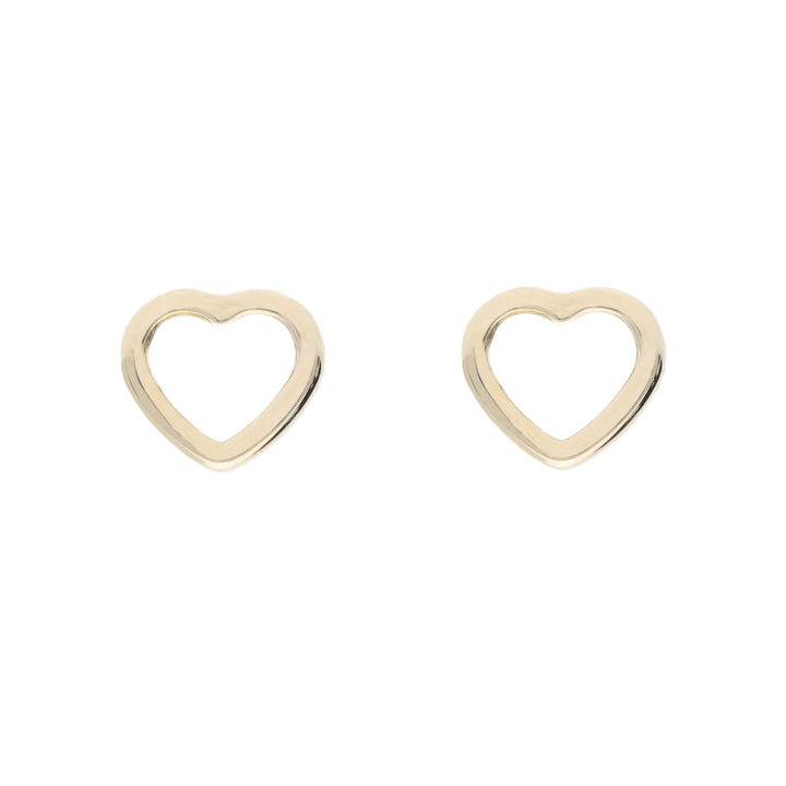 Open Heart 9ct Yellow Gold Stud Earrings - Michael Jones Jeweller