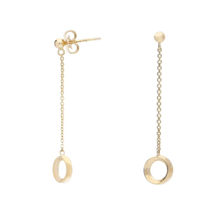 Polished Open Oval 9ct Yellow Gold Drop Earrings
