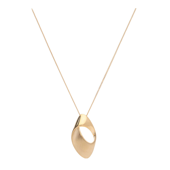 Brushed Twisted Ribbon 9ct Yellow Gold Necklace