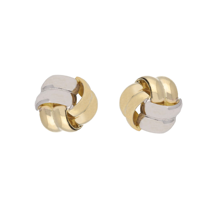 Knot 9ct Yellow and White Gold Stud Earrings