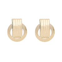 Ribbed Circular 9ct Yellow Gold Stud Earrings - Michael Jones Jeweller