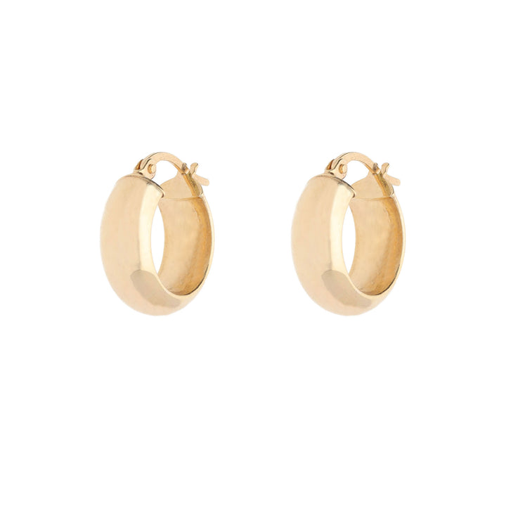 Small 9ct Yellow Gold Wide Hoop Earrings
