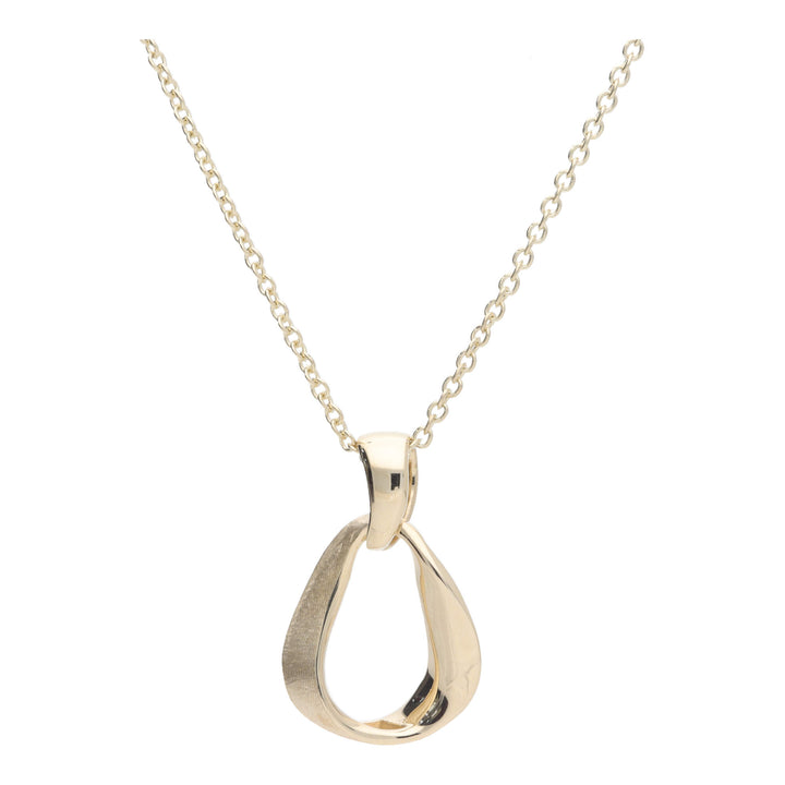 Ribbon Open Drop 9ct Yellow Gold Necklace - Michael Jones Jeweller