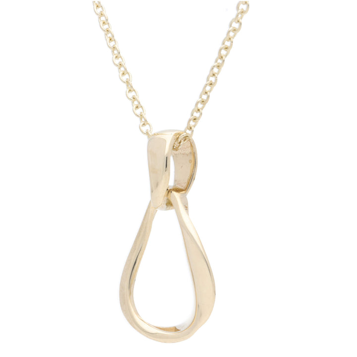 Ribbon Open Drop 9ct Yellow Gold Necklace - Michael Jones Jeweller