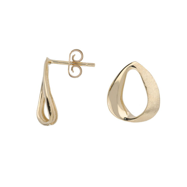 Satin Open Ribbon 9ct Yellow Gold Stud Earrings - Michael Jones Jeweller