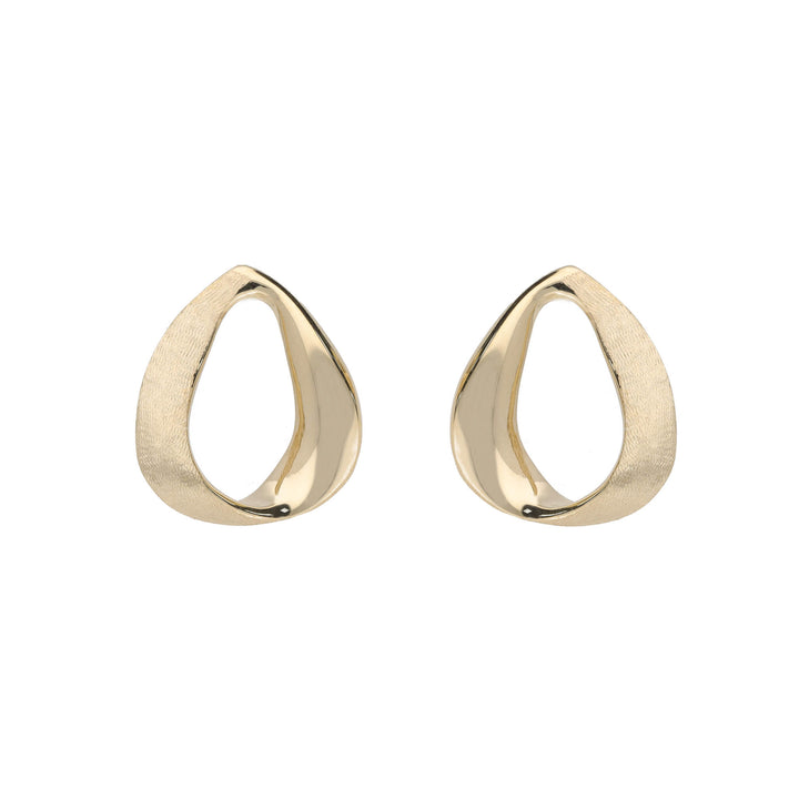 Satin Open Ribbon 9ct Yellow Gold Stud Earrings - Michael Jones Jeweller