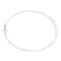 Polished Flat Oval 9ct White Gold Bangle - Michael Jones Jeweller