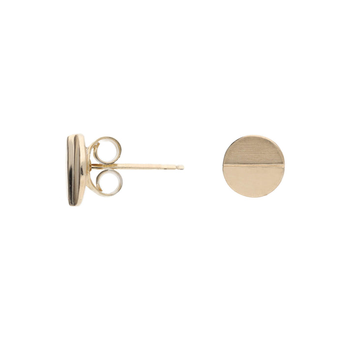 Polished Satin 9ct Yellow Gold Stud Earrings - Michael Jones Jeweller