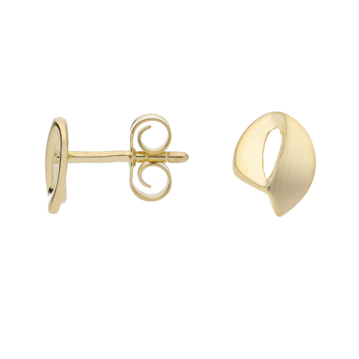 Polished Twisted Ribbon 9ct Yellow Gold Stud Earrings - Michael Jones Jeweller