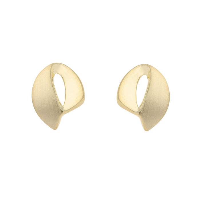 Polished Twisted Ribbon 9ct Yellow Gold Stud Earrings - Michael Jones Jeweller