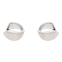 Ribbon Style 9ct White Gold Stud Earrings