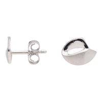 Ribbon Style 9ct White Gold Stud Earrings - Michael Jones Jeweller