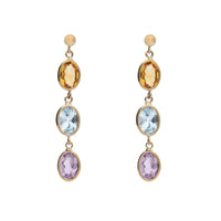 Multi-stone 9ct Yellow Gold Drop Earrings - Michael Jones Jeweller