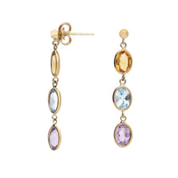 Multi-stone 9ct Yellow Gold Drop Earrings - Michael Jones Jeweller