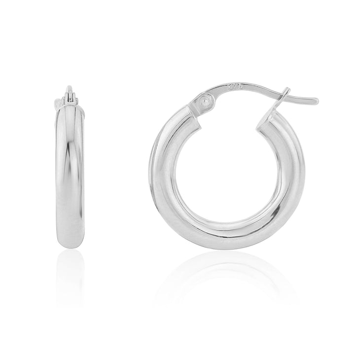 9ct White Gold Extra Small Hoop Earrings