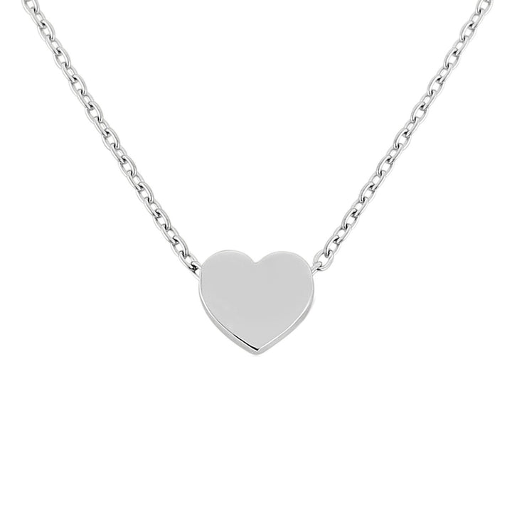 Flat Heart 9ct White Gold Necklace