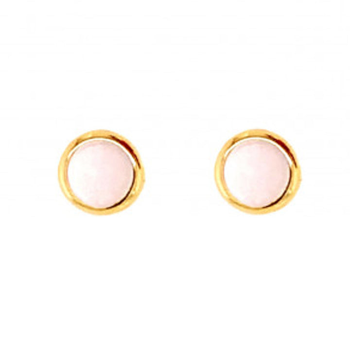 Mother of Pearl 9ct Yellow Gold Round Stud Earrings