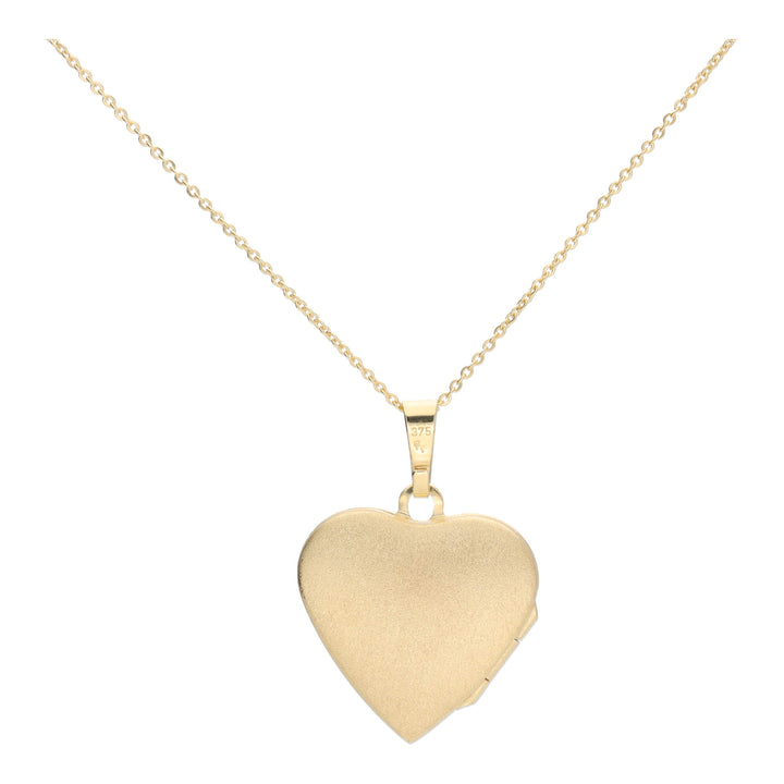 Engraved Heart Shape 9ct Yellow Gold Locket