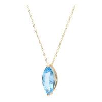 Blue Topaz Marquise 9ct Yellow Gold Necklace - Michael Jones Jeweller
