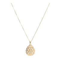 Patterned Egg 9ct Yellow Gold Necklace - Michael Jones Jeweller