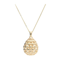Patterned Egg 9ct Yellow Gold Necklace - Michael Jones Jeweller