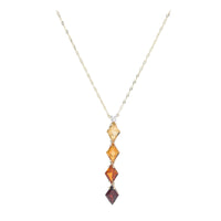 Citrine Garnet and Diamond 9ct Yellow Gold Necklace - Michael Jones Jeweller