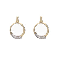 Diamond Open Circle 9ct Yellow Gold Drop Earrings