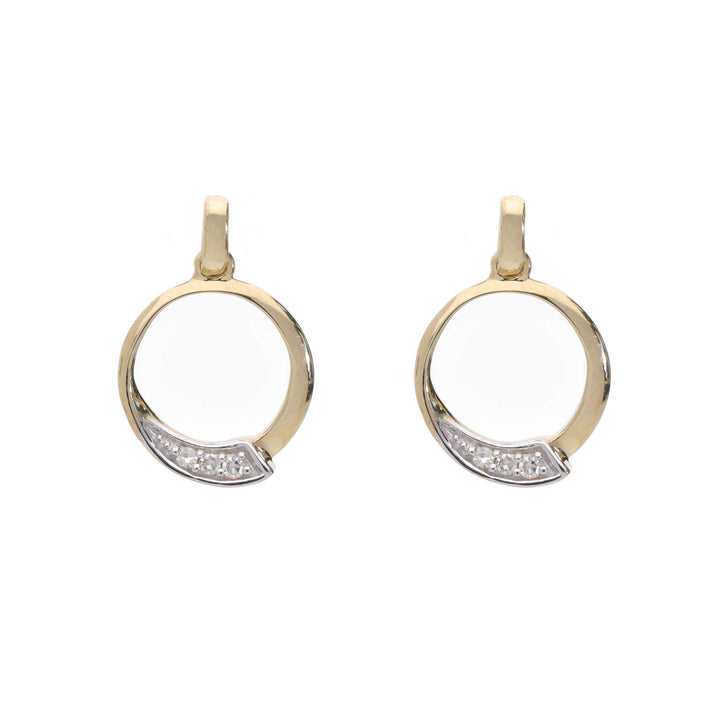 Diamond Open Circle 9ct Yellow Gold Drop Earrings - Michael Jones Jeweller