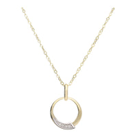 Diamond Open Circle 9ct Yellow Gold Necklace - Michael Jones Jeweller
