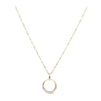Diamond Open Circle 9ct Yellow Gold Necklace - Michael Jones Jeweller