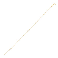 Freshwater Pearl Trace Chain Station 9ct Yellow Gold Bracelet - Michael Jones Jeweller