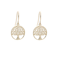 Tree of Life 9ct Yellow Gold Drop Earrings - Michael Jones Jeweller