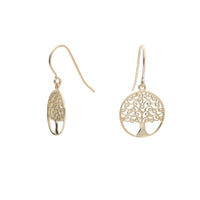 Tree of Life 9ct Yellow Gold Drop Earrings - Michael Jones Jeweller