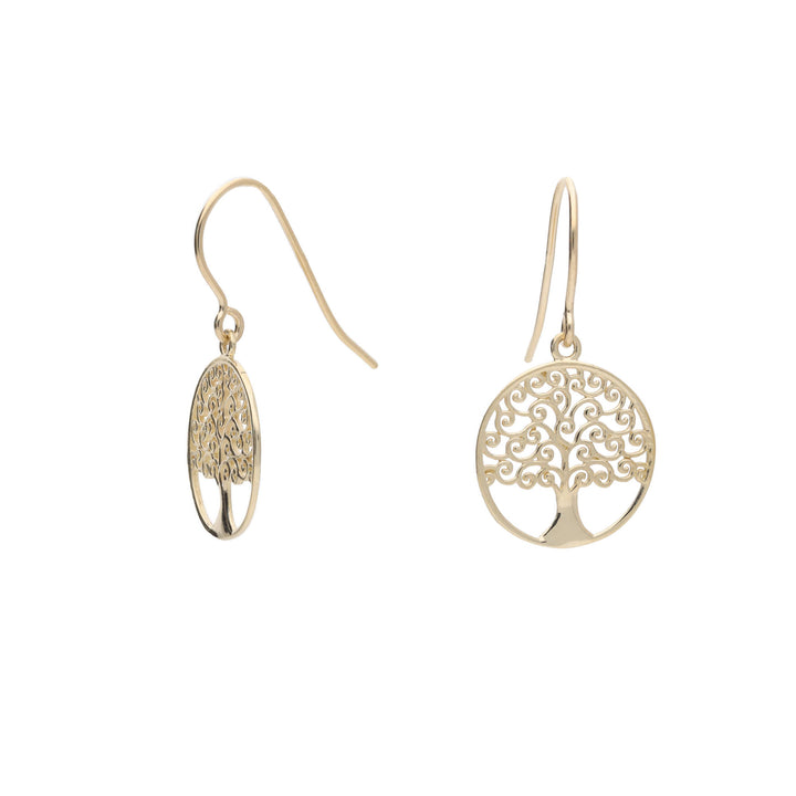 Tree of Life 9ct Yellow Gold Drop Earrings - Michael Jones Jeweller
