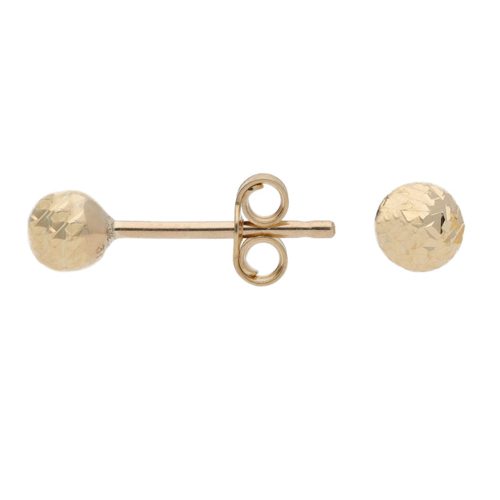 Small Textured Ball 9ct Yellow Gold Stud Earrings - Michael Jones Jeweller