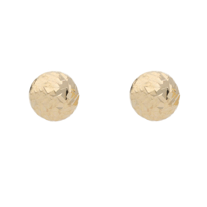 Small Textured Ball 9ct Yellow Gold Stud Earrings - Michael Jones Jeweller