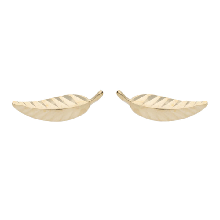 Feather 9ct Yellow Gold Stud Earrings