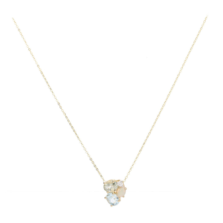 Diamond and Multistone Cluster 9ct Yellow Gold Pendant - Michael Jones Jeweller