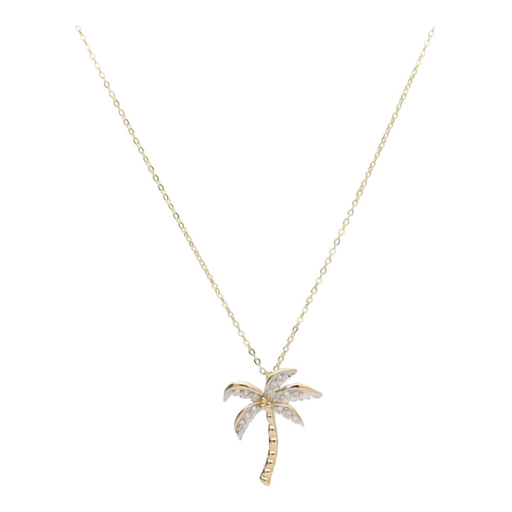 Diamond Palm Tree 9ct Yellow Gold Necklace - Michael Jones Jeweller