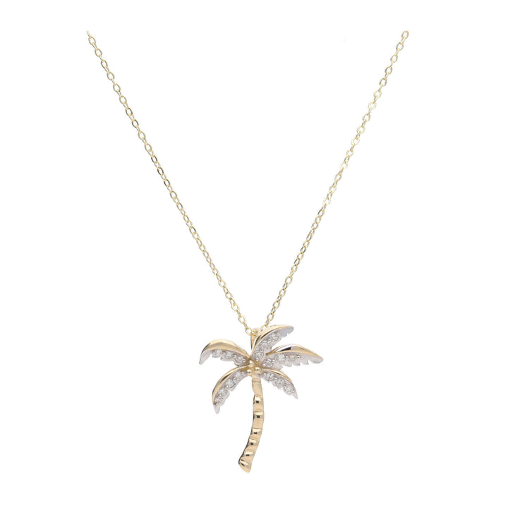 Diamond Palm Tree 9ct Yellow Gold Necklace - Michael Jones Jeweller