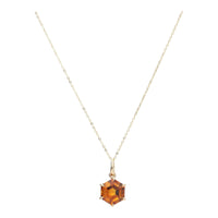 Citrine Hexagonal 9ct Yellow Gold Pendant - Michael Jones Jeweller