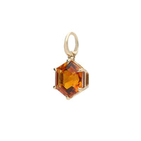 Citrine Hexagonal 9ct Yellow Gold Pendant - Michael Jones Jeweller