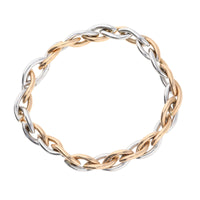 Clioro Open Marquise Link 18ct White and Rose Gold Bracelet. 19cm