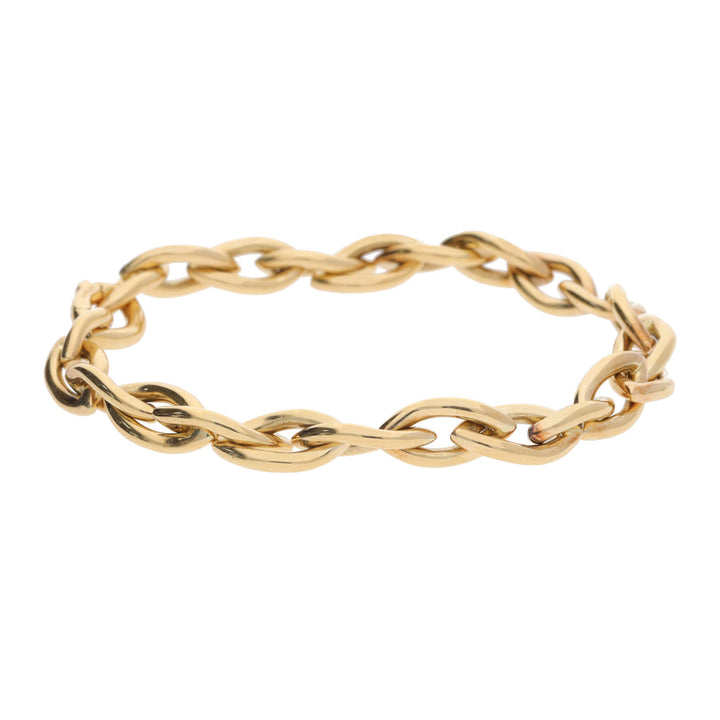 Open Marquise Shaped Link 18ct Yellow Gold Bracelet 19cm