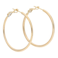 Plain 35mm 18ct Yellow Gold Hoop Earrings - Michael Jones Jeweller