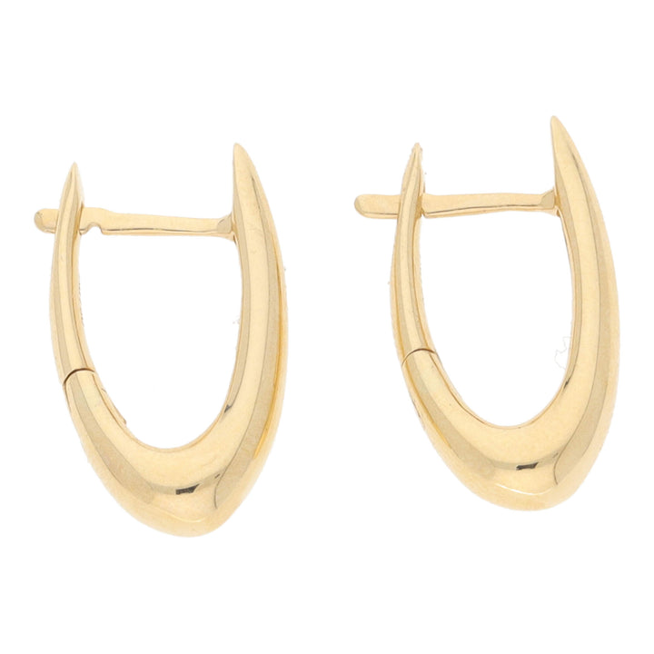 Oval Tapered 18ct Yellow Gold Hoop Earrings