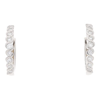 Diamond 0.24ct 18ct White Gold 14mm Hoop Earrings - Michael Jones Jeweller