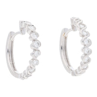 Diamond 0.62ct 18ct White Gold 18mm Hoop Earrings - Michael Jones Jeweller