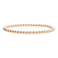 Stretchable 18ct Rose Gold Bead Bracelet - Michael Jones Jeweller