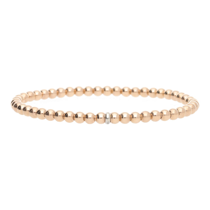 Stretchable 18ct Rose Gold Bead Bracelet